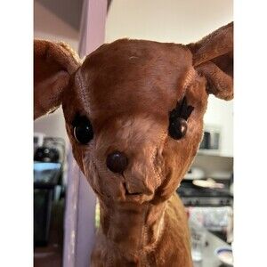 Vintage Large Stuffed Baby Reindeer 20” Tall Excellent Condition